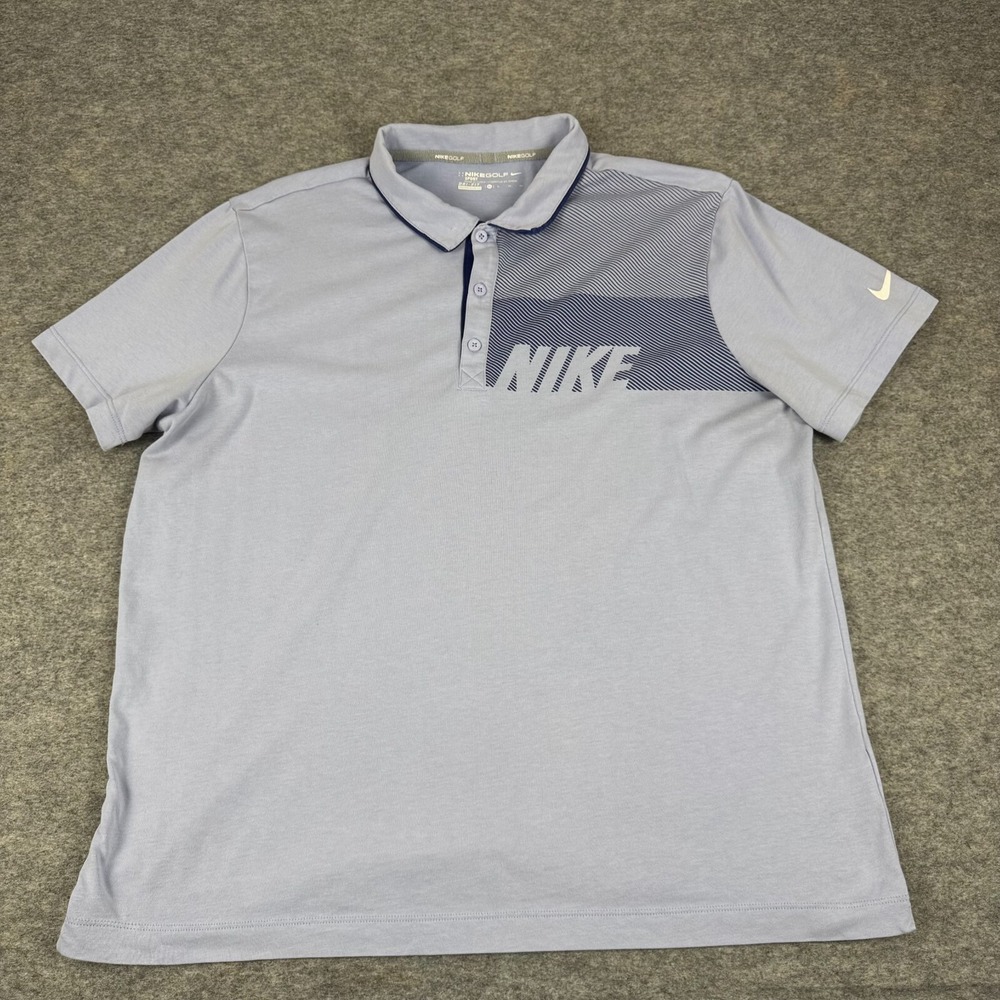 Nike Golf Sport Dri Fit Polo Shirt Cotton Polyester Purple Mens XL